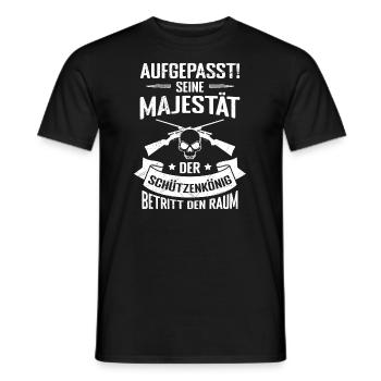 Aufgepasst Schützenkönig betritt Raum Schütze - Männer T-Shirt - Schwarz - Vorne - AI Model Male 178 light (178cm)