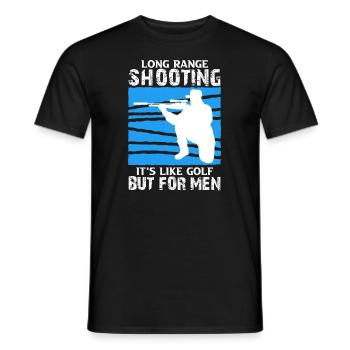 Long Range Shooting - Men's T-Shirt - black - Front - AI Model Male 178 light (178cm)