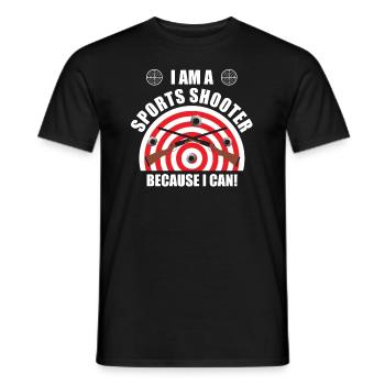 I am a sports shooter because I can - Men's T-Shirt - black - Front - AI Model Male 178 light (178cm)