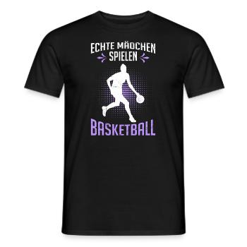 Echte Mädchen spielen Basketball - Männer T-Shirt - Schwarz - Vorne - AI Model Male 178 light (178cm)