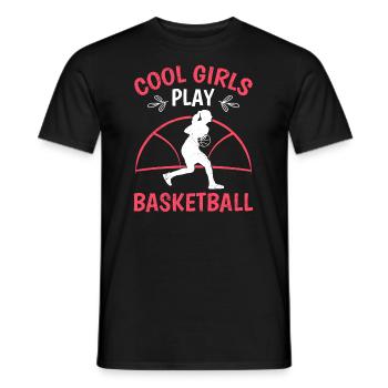 Coole Mädchen spielen Basketball Damen - Männer T-Shirt - Schwarz - Vorne - AI Model Male 178 light (178cm)