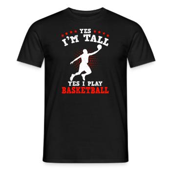 Ja ich bin groß Ja ich spiele Basketball - Männer T-Shirt - Schwarz - Vorne - AI Model Male 178 light (178cm)