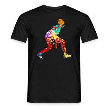 Joueuse de basket-ball de basket-ball féminin - T-shirt homme - noir - Devant - AI Model Male 178 light (178cm)