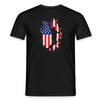 USA Basketball US Basketballer - Men's T-Shirt - black - Front - AI Model Male 178 light (178cm)