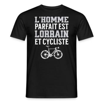 L'Homme Parfait Est Lorrain Cycliste - T-shirt homme - noir - Devant - AI Model Male 178 light (178cm)