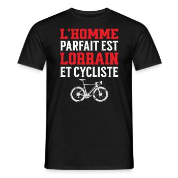 L'Homme Parfait Est Lorrain Cycliste - T-shirt homme - noir - Devant - AI Model Male 178 light (178cm)