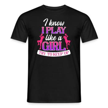 Play Basketball like a Girl Basketballer - Männer T-Shirt - Schwarz - Vorne - AI Model Male 178 light (178cm)