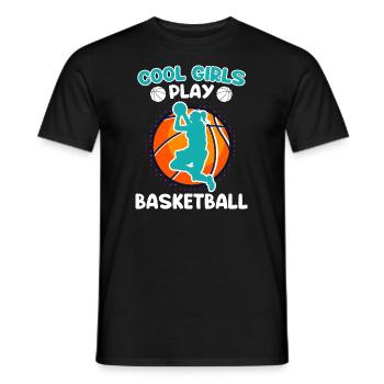 Coole Mädchen spielen Basketball Basketballerin - Männer T-Shirt - Schwarz - Vorne - AI Model Male 178 light (178cm)