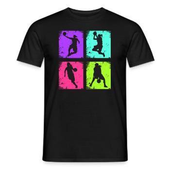 Vintage Women's Basketball - Men's T-Shirt - black - Front - AI Model Male 178 light (178cm)