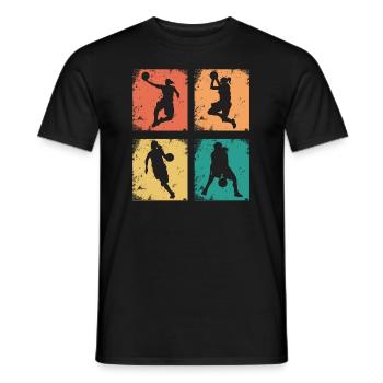 Basketball féminin vintage - T-shirt homme - noir - Devant - AI Model Male 178 light (178cm)