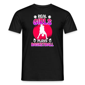 Basket-ball filles - T-shirt homme - noir - Devant - AI Model Male 178 light (178cm)
