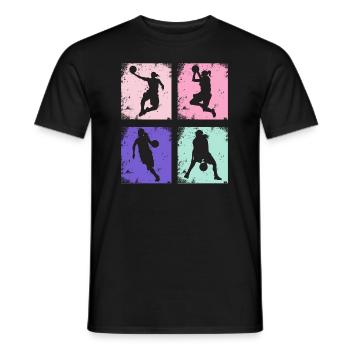 Vintage Women's Basketball - Men's T-Shirt - black - Front - AI Model Male 178 light (178cm)