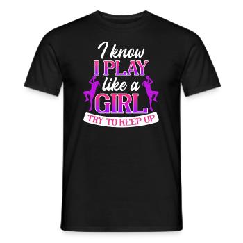 Play Basketball like a Girl Basketballer - Männer T-Shirt - Schwarz - Vorne - AI Model Male 178 light (178cm)