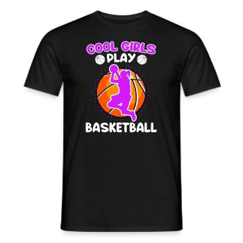 Coole Mädchen spielen Basketball Basketballerin - Männer T-Shirt - Schwarz - Vorne - AI Model Male 178 light (178cm)