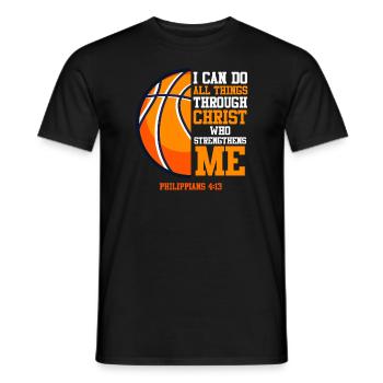 Basketball Bible Quote I can do all the things - Men's T-Shirt - black - Front - AI Model Male 178 light (178cm)