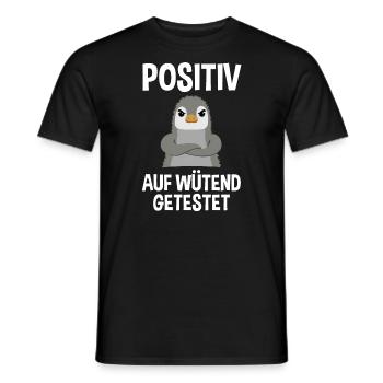 Wütender Pinguin Lustiger Spruch Geschenk - Männer T-Shirt - Schwarz - Vorne - AI Model Male 178 light (178cm)