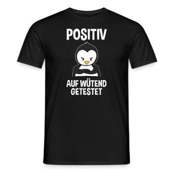 Wütender Pinguin Lustiger Spruch Geschenk - Männer T-Shirt - Schwarz - Vorne - AI Model Male 178 light (178cm)
