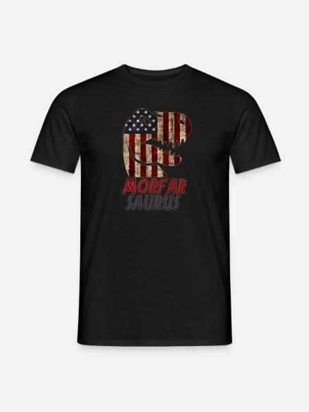 Patriotic Morfar Dinosaur - Männer T-Shirt - Schwarz