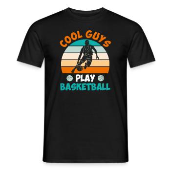 Les gars cool jouent aux joueurs de basket-ball - T-shirt homme - noir - Devant - AI Model Male 178 light (178cm)