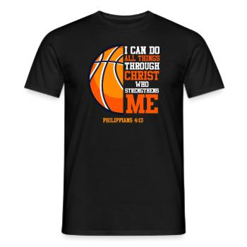 Basketball Bible Quote I can do all the things - Men's T-Shirt - black - Front - AI Model Male 178 light (178cm)