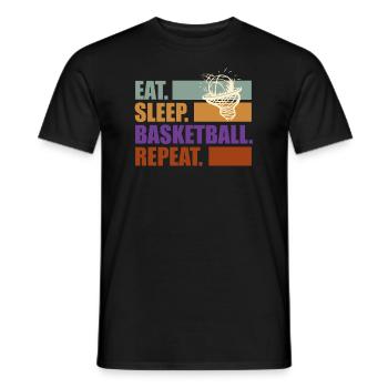 Eat Sleep Basketball Repeat Basketball player - Men's T-Shirt - black - Front - AI Model Male 178 light (178cm)