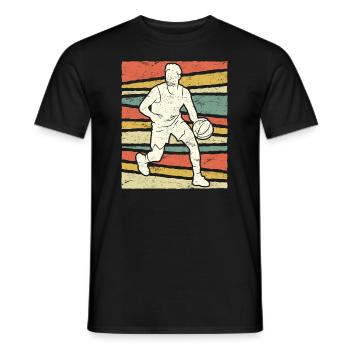 Retro Basketballer Basketball - Men's T-Shirt - black - Front - AI Model Male 178 light (178cm)