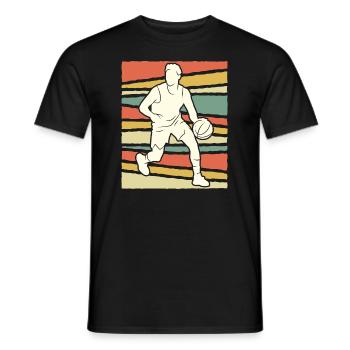 Retro Basketballer Basketball - Men's T-Shirt - black - Front - AI Model Male 178 light (178cm)