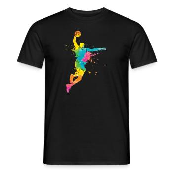 Basketball Dunking Art Basketball Player - Men's T-Shirt - black - Front - AI Model Male 178 light (178cm)