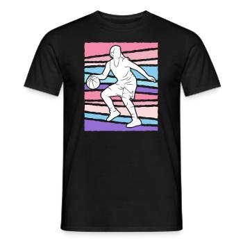 Basket-ball rétro Basket-ball féminin - T-shirt homme - noir - Devant - AI Model Male 178 light (178cm)