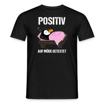 Schlafender Pinguin Lustiger Spruch Geschenk - Männer T-Shirt - Schwarz - Vorne - AI Model Male 178 light (178cm)