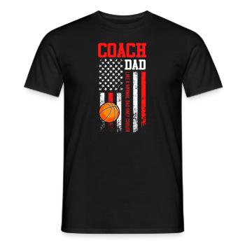Basketball Coach Dad USA Basketball Player - Men's T-Shirt - black - Front - AI Model Male 178 light (178cm)