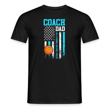 Basketball Coach Dad USA Basketball Player - Men's T-Shirt - black - Front - AI Model Male 178 light (178cm)
