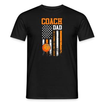 Basketball Coach Dad USA Basketball Player - Men's T-Shirt - black - Front - AI Model Male 178 light (178cm)