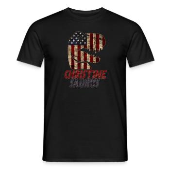 Patriotique Christine Dinosaur Christinesaurus - T-shirt homme - noir - Devant - AI Model Male 178 light (178cm)