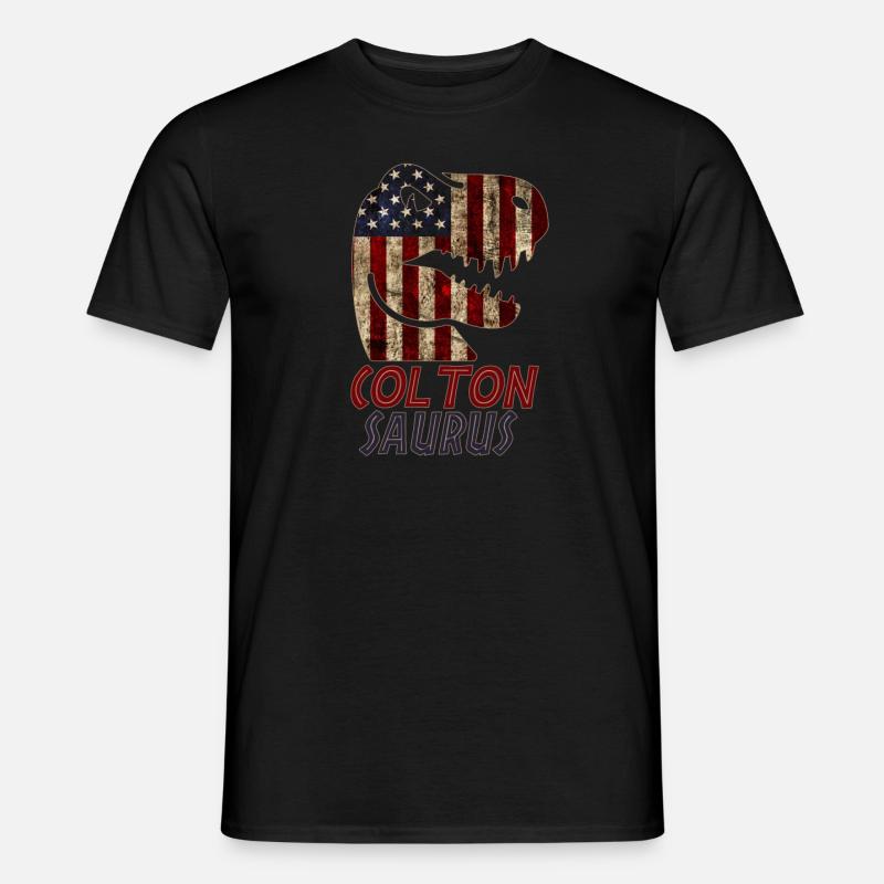 Patriotic Colton Dinosaur Coltonsaurus - Männer T-Shirt - Schwarz