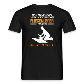 Fliesenleger Lustiger Spruch Handwerker Geschenk - Männer T-Shirt - Schwarz - Vorne - AI Model Male 178 light (178cm)