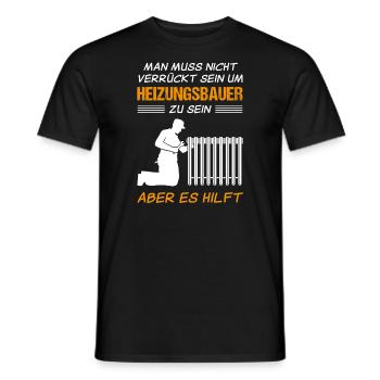 Heizungsbauer Lustiger Spruch Handwerker Geschenk - Männer T-Shirt - Schwarz - Vorne - AI Model Male 178 light (178cm)
