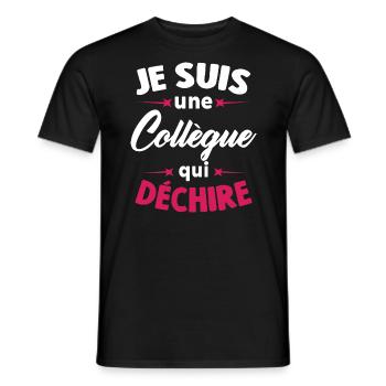 Je Suis Une Collègue Qui Déchire - T-shirt homme - noir - Devant - AI Model Male 178 light (178cm)