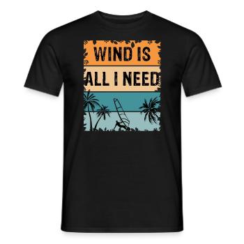 Wind is all i need - Windsurfer Windsurfing - Men's T-Shirt - black - Front - AI Model Male 178 light (178cm)