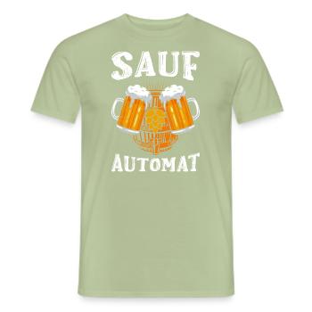 Sauf Automat Biertrinker Bier - Männer T-Shirt - Sage - Vorne - AI Model Male 178 light (178cm)