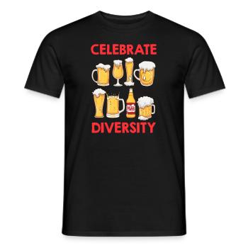 Celebrate Diversity Bier Biertrinker Craftbier - Männer T-Shirt - Schwarz - Vorne - AI Model Male 178 light (178cm)