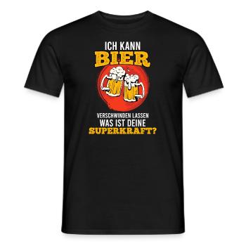 Bier verschwinden lassen Superpower - Männer T-Shirt - Schwarz - Vorne - AI Model Male 178 light (178cm)