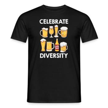 Celebrate Diversity Bier Biertrinker Craftbier - Männer T-Shirt - Schwarz - Vorne - AI Model Male 178 light (178cm)