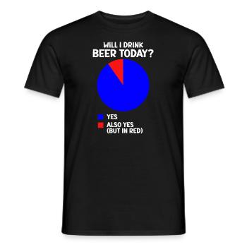 Statistiques du tableau du cercle de la bière Boire de la bière aujourd’hui - T-shirt homme - noir - Devant - AI Model Male 178 light (178cm)