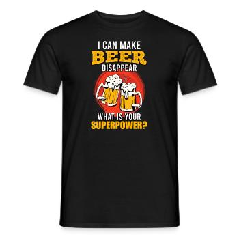 Faire disparaître la bière Superpuissance - T-shirt homme - noir - Devant - AI Model Male 178 light (178cm)