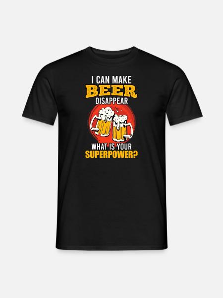 Bier verschwinden lassen Superpower - Männer T-Shirt - Schwarz