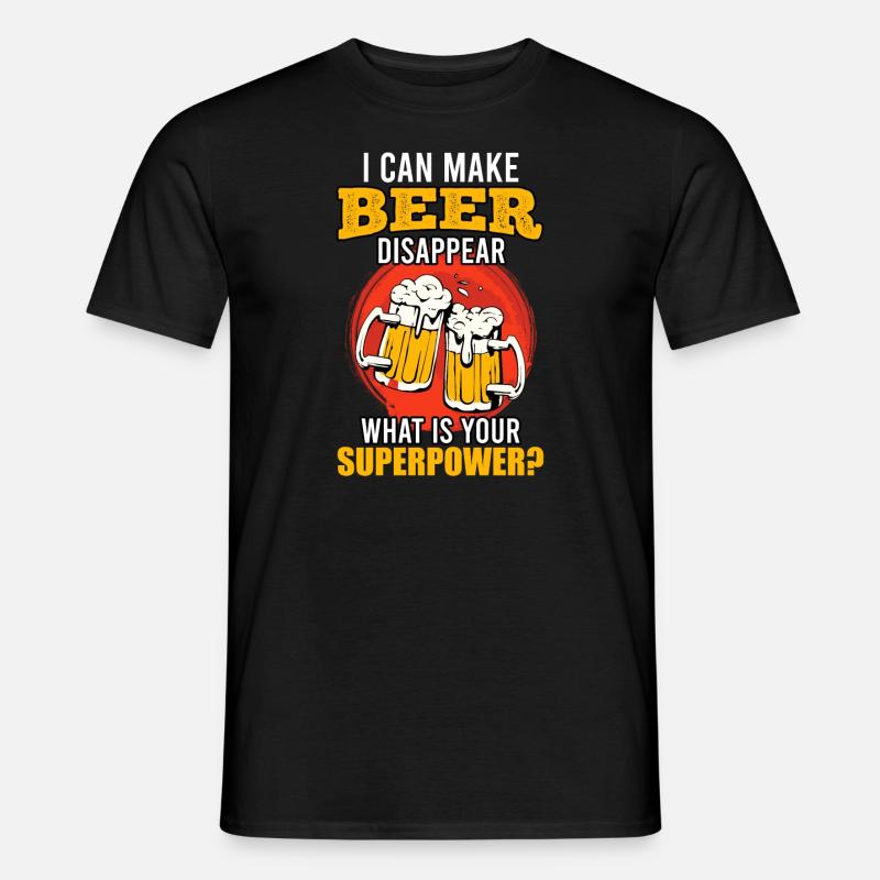 Bier verschwinden lassen Superpower - Männer T-Shirt - Schwarz