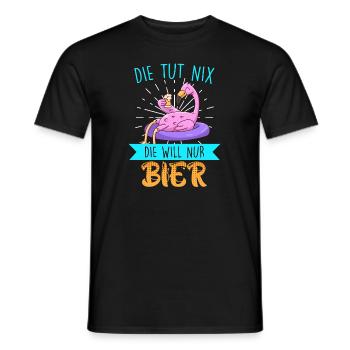 Die tut nix die will nur Bier Flamingo - Männer T-Shirt - Schwarz - Vorne - AI Model Male 178 light (178cm)