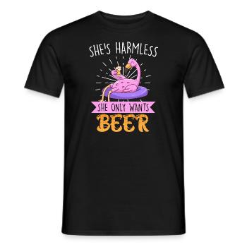 Die tut nix die will nur Bier Flamingo - Männer T-Shirt - Schwarz - Vorne - AI Model Male 178 light (178cm)