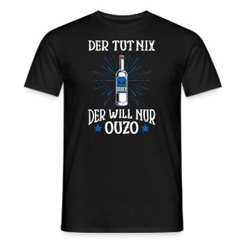 Der will nur Ouzo Trinker Grieche - Männer T-Shirt - Schwarz - Vorne - AI Model Male 178 light (178cm)
